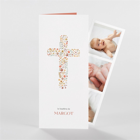 Faire-part de baptême Florilège réf.N981148