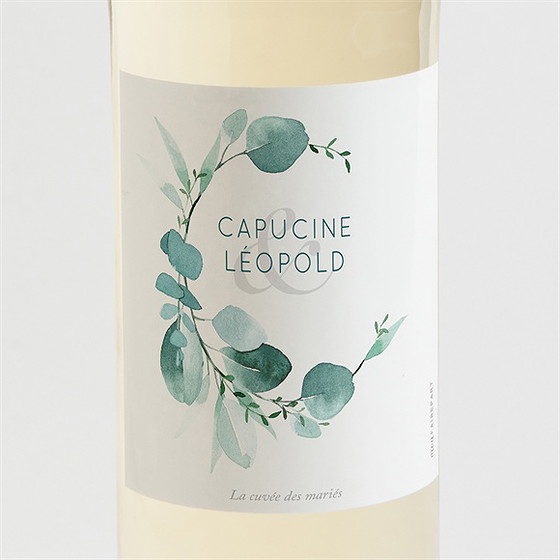 Etiquette de bouteille mariage grande esquisse