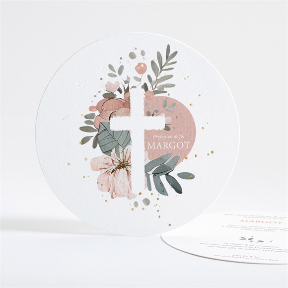 Faire-part profession de foi Equilibre dorure réf.N321247