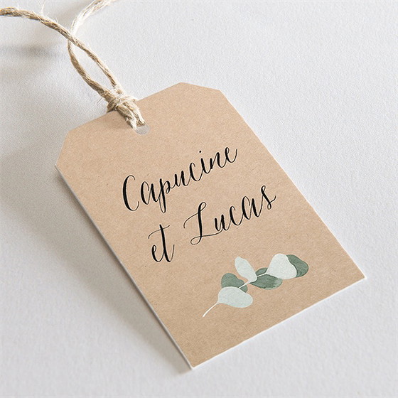 Etiquette mariage bel eucalyptus