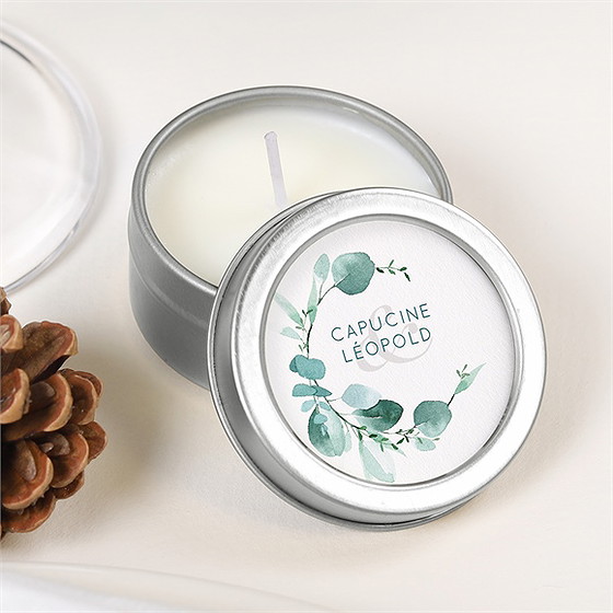 Bougie mariage grande esquisse argent