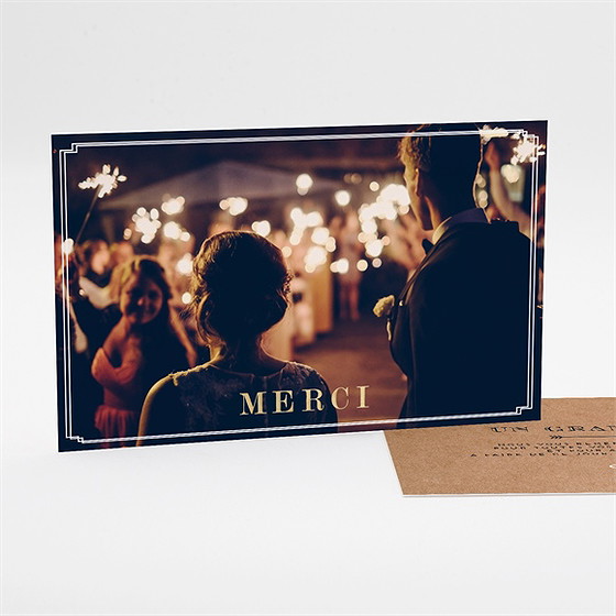 Remerciement mariage kraft vintage dorure