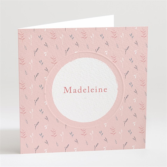 Faire-part naissance graine de fille gaufrage