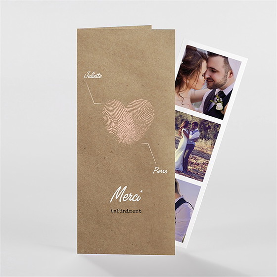 Remerciement mariage nos empreintes photomaton
