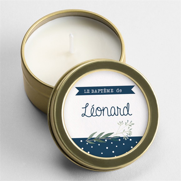 Bougie baptême Motifs et autres pois réf.N3601524