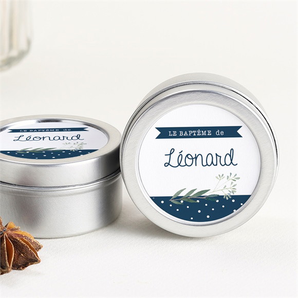 Bougie baptême Motifs et autres pois argent réf.N3601525