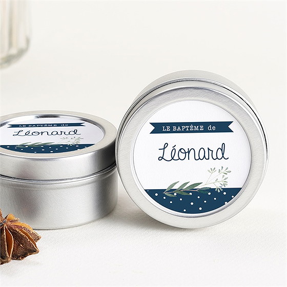 Bougie baptême motifs et autres pois argent