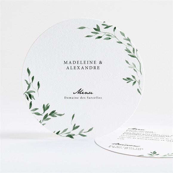 Menu mariage A l'ombre de l'olivier rond réf.N321255