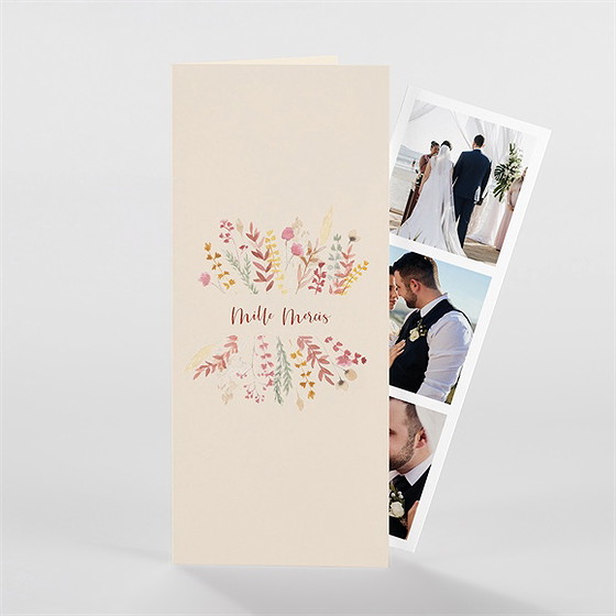 Remerciement mariage élégance champêtre photomaton