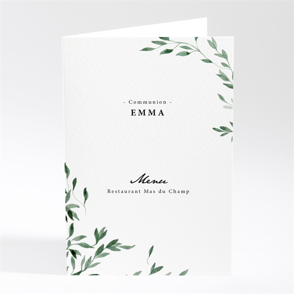 Menu communion Belle Simplicité plié réf.N401887