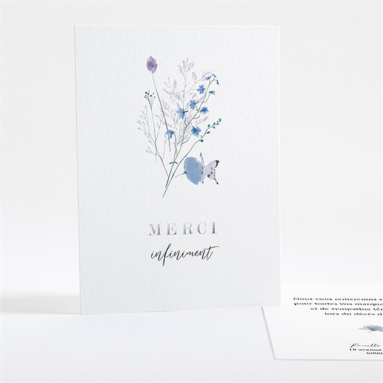 Remerciement décès présent mémoire dorure argent