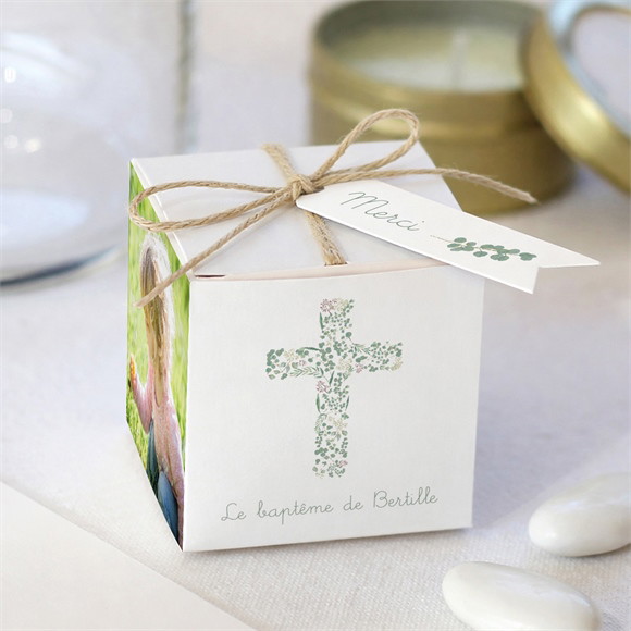 Boîte de dragées baptême Belle Journée réf.N340613