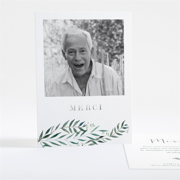 Remerciement décès Mémento Dorure argent réf.N28142