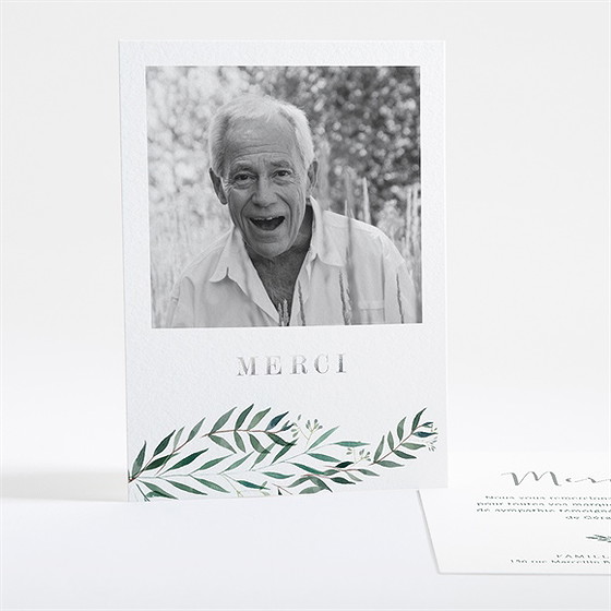 Remerciement décès mémento dorure argent