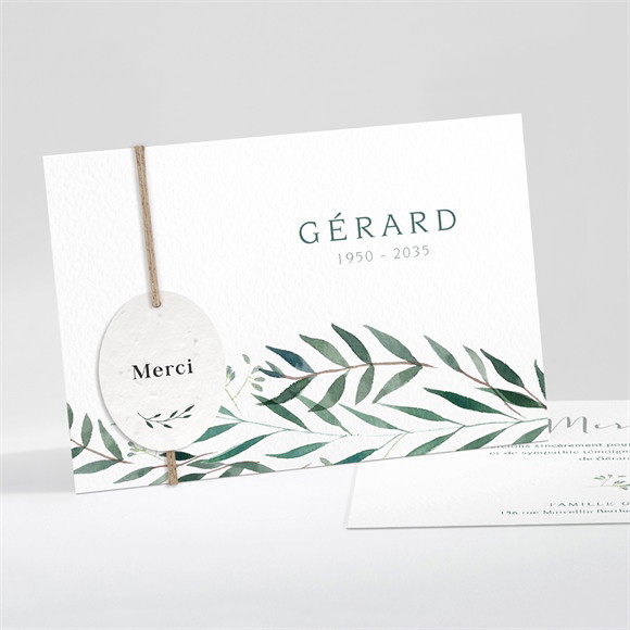 Remerciement décès Mémento Ensemencé réf.N15156