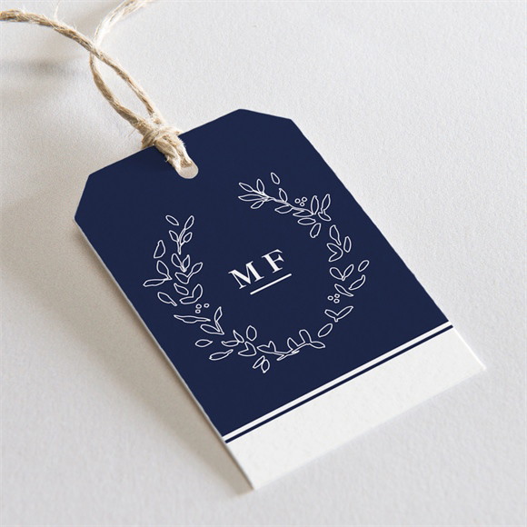 Etiquette mariage Bleu romantique réf.N291568