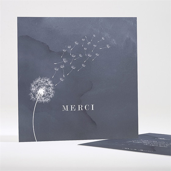 Remerciement décès recueillement carré dorure