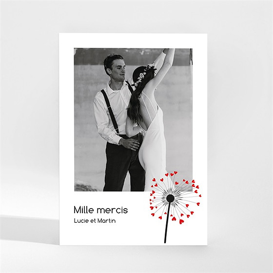Remerciement mariage un oui en photo magnet