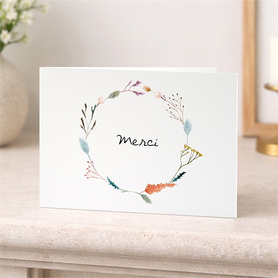 Remerciement décès farandole pliée