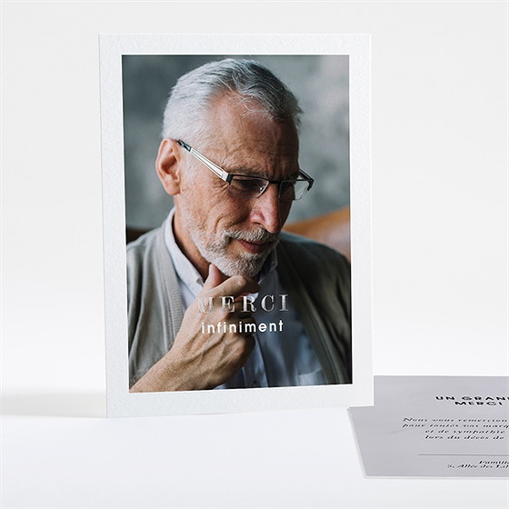 Remerciement décès hommage dorure