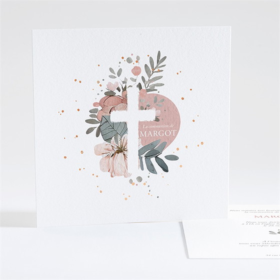 Faire-part communion vraie joie dorure