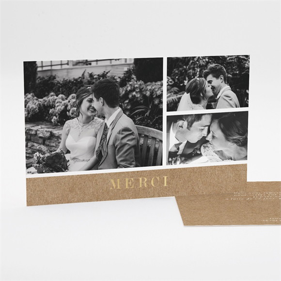 Remerciement mariage Couronnés d'Etoiles dorure réf.N17145