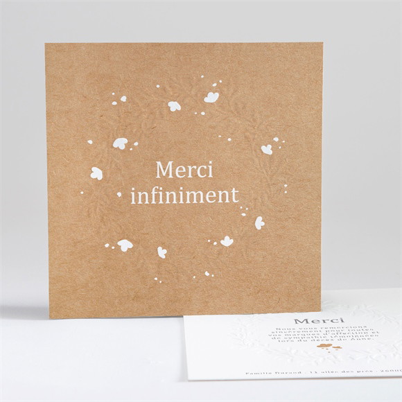 Remerciement décès Gaufrage et Kraft gaufrage réf.N351403