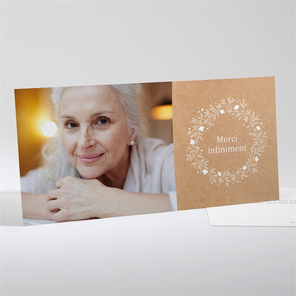 Remerciement décès Gaufrage et Kraft paysage réf.N131130