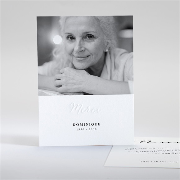 Remerciement décès Tant de souvenirs gaufrage réf.N28147