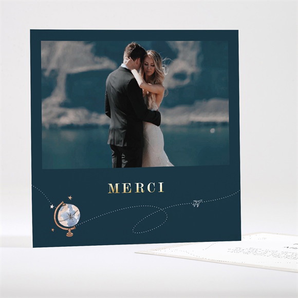 Remerciement mariage Notre Passeport dorure réf.N351398