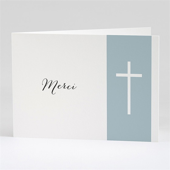 Remerciement décès simple elégance plié