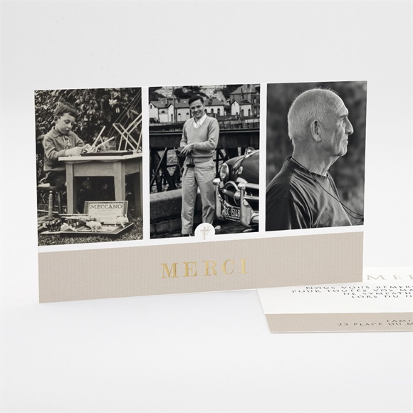 Remerciement décès Hommage original dorure réf.N17148