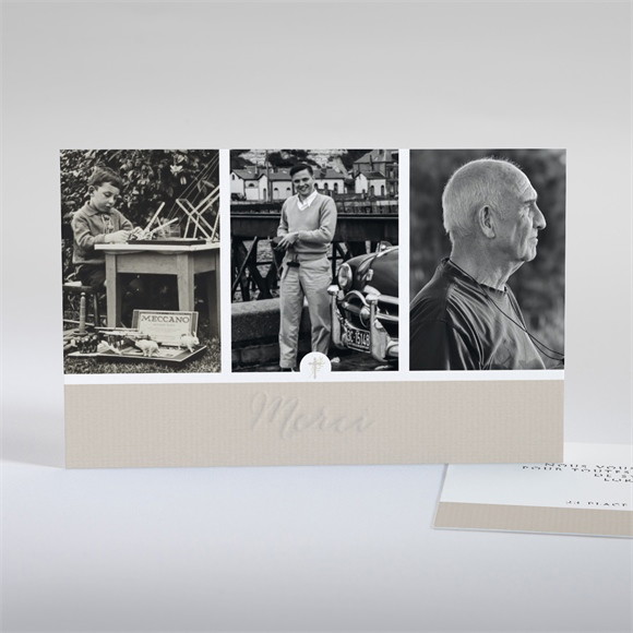 Remerciement décès Hommage original gaufrage réf.N17149