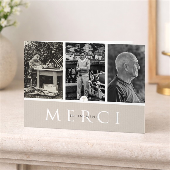 Remerciement décès Hommage original plié réf.N42142