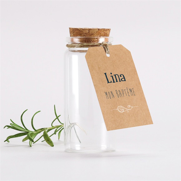 Mignonette baptême Tout en Pictos Étiquette réf.N291574