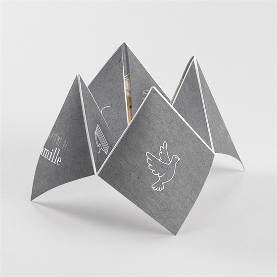 Faire-part de baptême en symboles origami