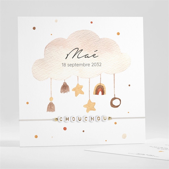 Faire-part naissance Mon nuage bracelet réf.N351412