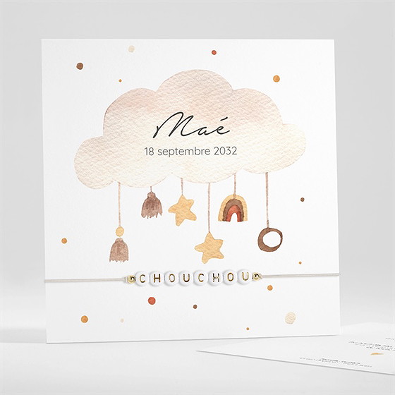Faire-part naissance mon nuage bracelet