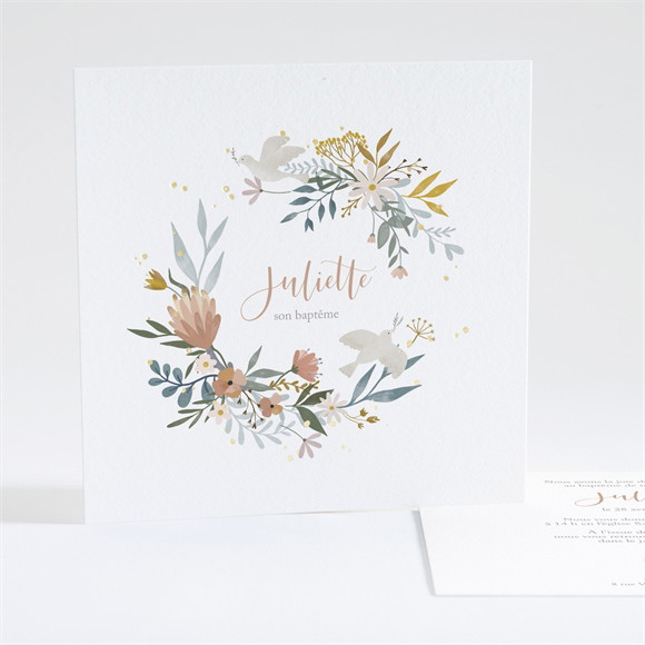 Faire-part de baptême Jungle dorure réf.N351418