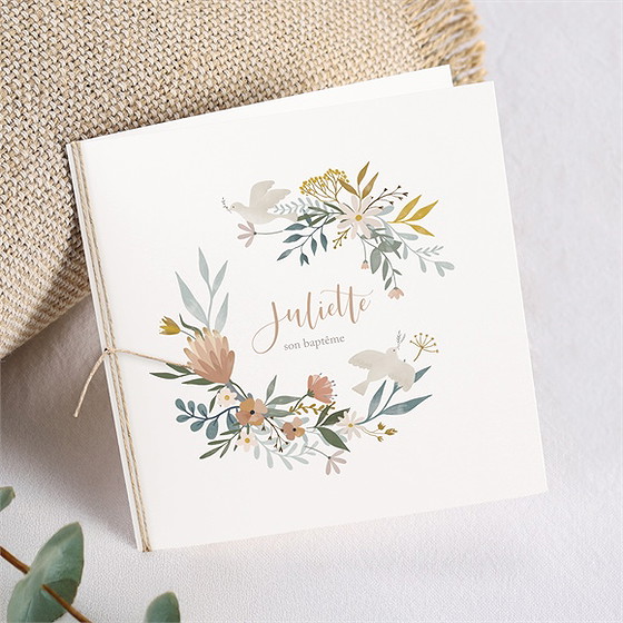 Faire-part de baptême jungle plié