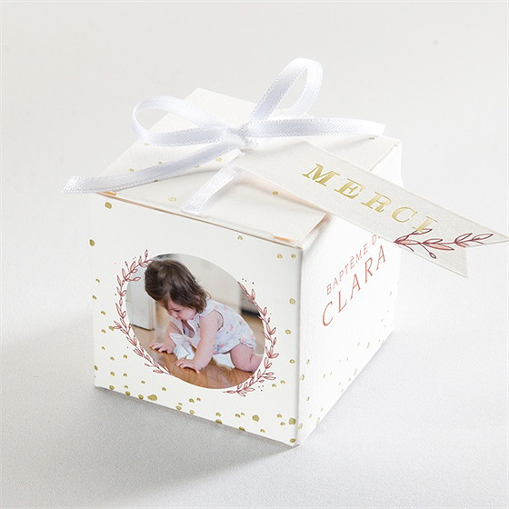 Boîte de dragées baptême moment de grâce