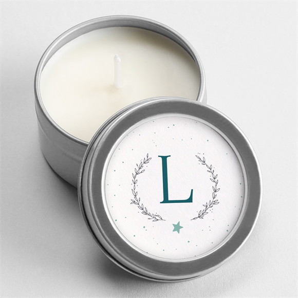 Bougie baptême Initiale argentée argent réf.N3601554