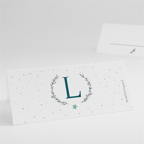 Marque-place baptême Initiale argentée réf.N440919