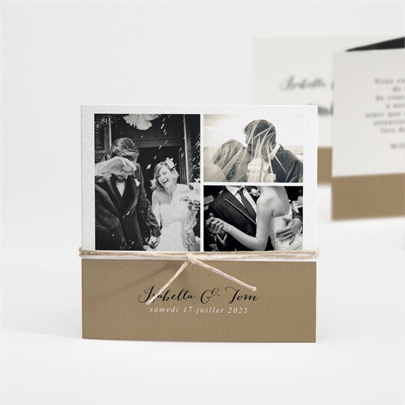 Remerciement mariage Amour toujours accordéon réf.N831180