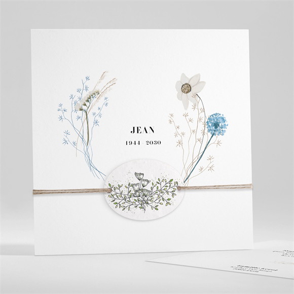 Remerciement décès Ornement Ensemencé réf.N351425