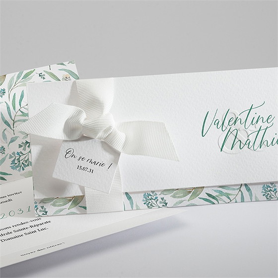 Faire-part mariage délicat pochette