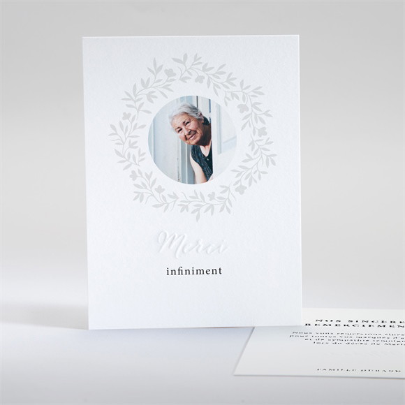 Remerciement décès Couronné gaufrage merci réf.N28159