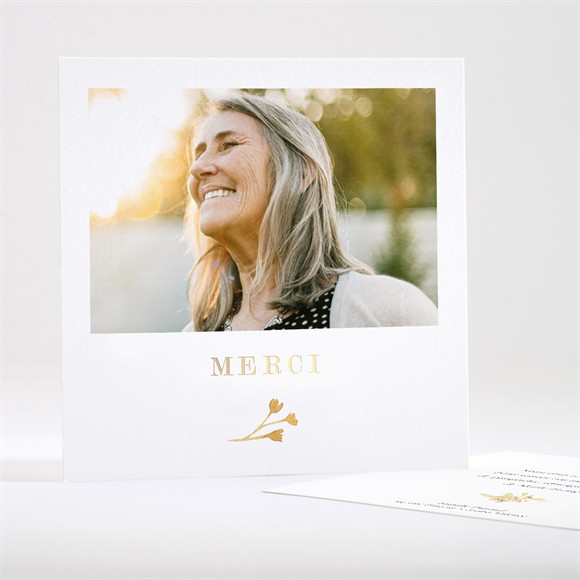 Remerciement décès Fleur Sauvage dorure réf.N351429