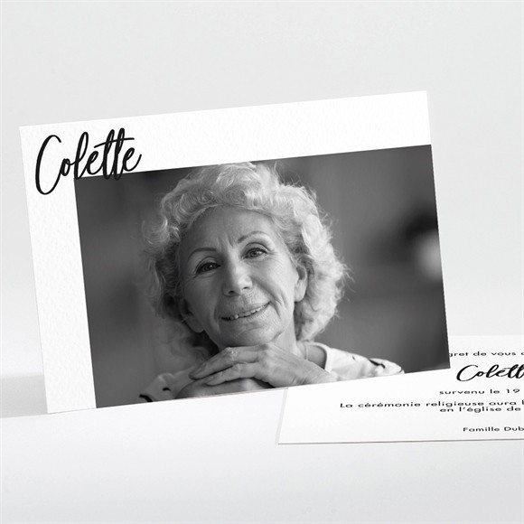 Faire-part décès A tout jamais réf.N111325