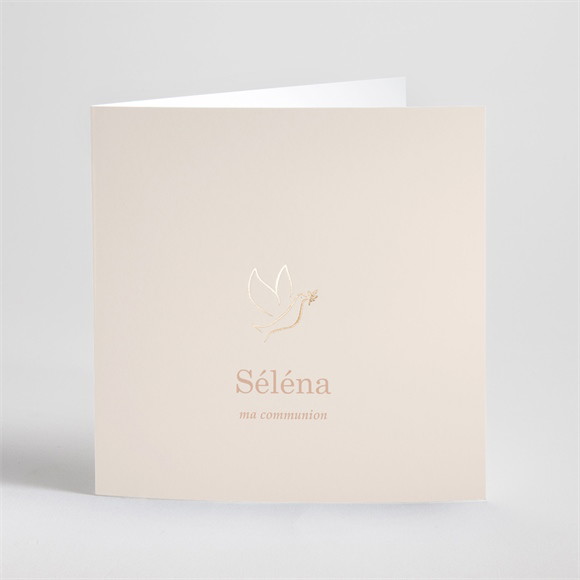 Faire-part communion Pourpre dorure colombe réf.N46199